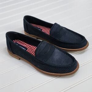 NWOT Sperry Women's Seaport Leather Penny Loafers Size 9 Navy